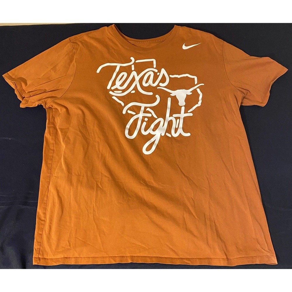 Nike Texas Longhorns Shirt Mens X Large XL Orange Short Sleeve Texas Fight Adult